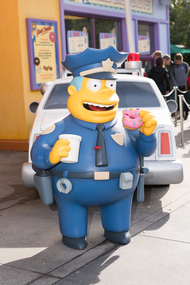 A statue of Chief Wiggum from The Simpsons