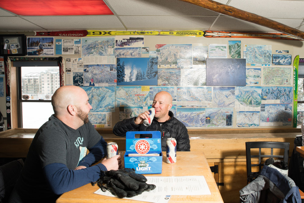 Patrons drinking at a restaurant