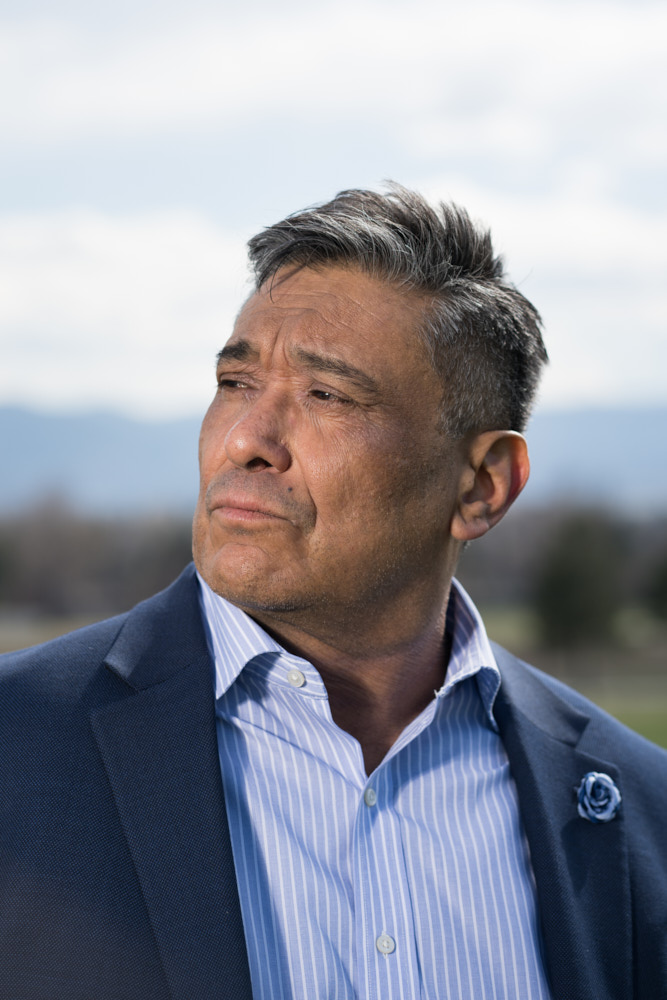 A portrait of Kiki Leyba at the Columbine Memorial