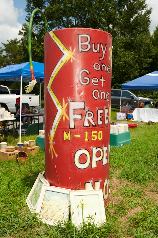 A large firework sculpture/ advertisement
