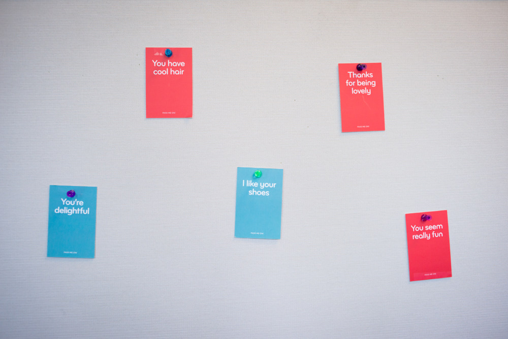 A tack board in an office