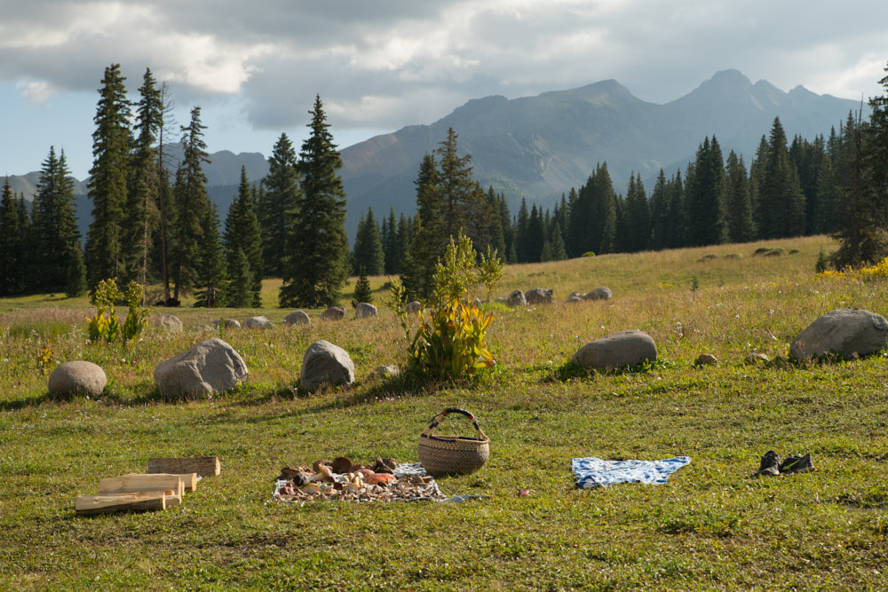 A picnic basket in the Telluride wilderness