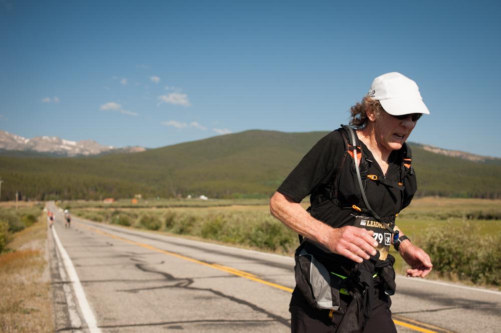 A male runner on the road